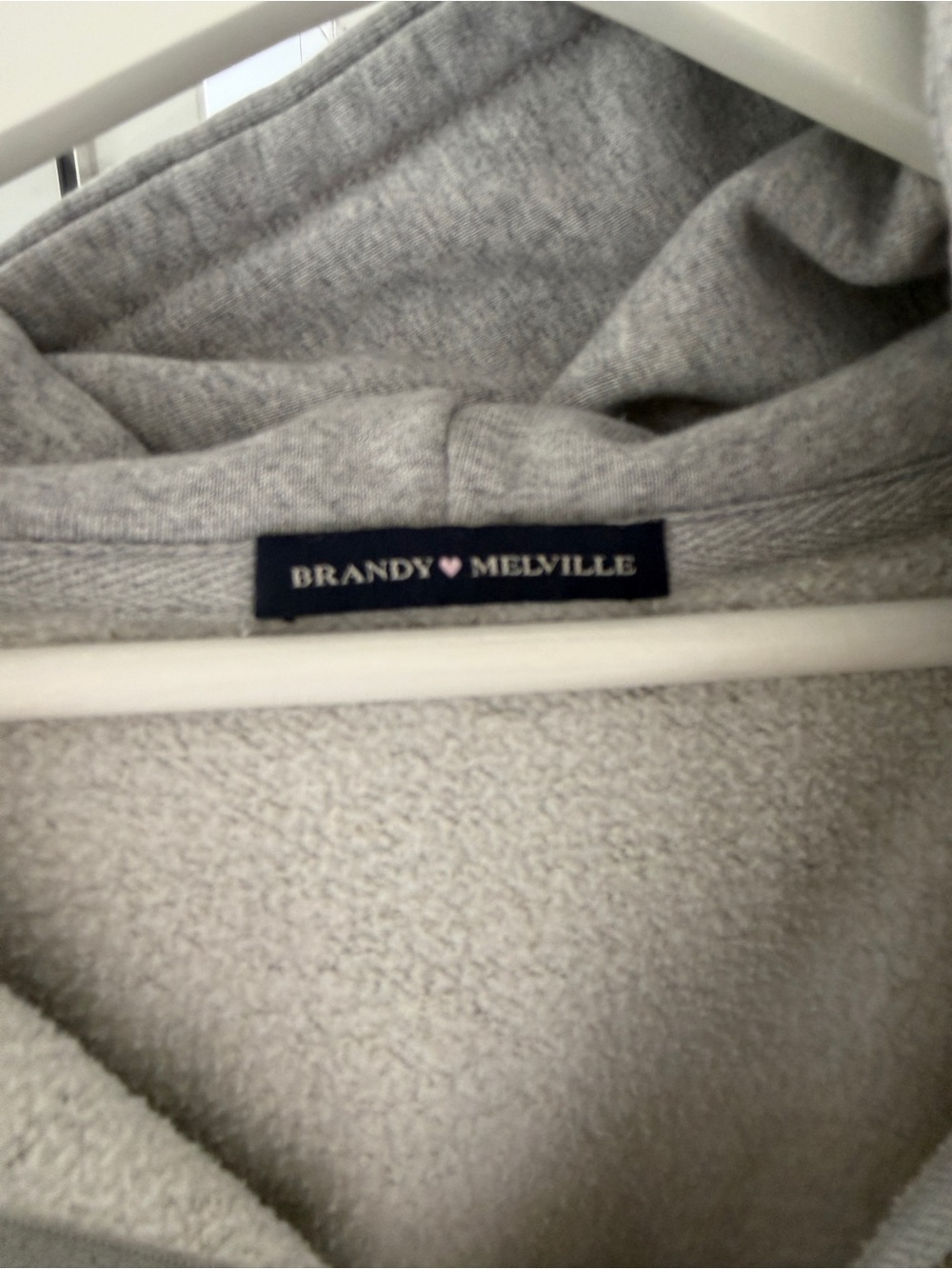 BRANDY MELVILLE Zip Hoodie Grey Oversize - Picture 2 of 3